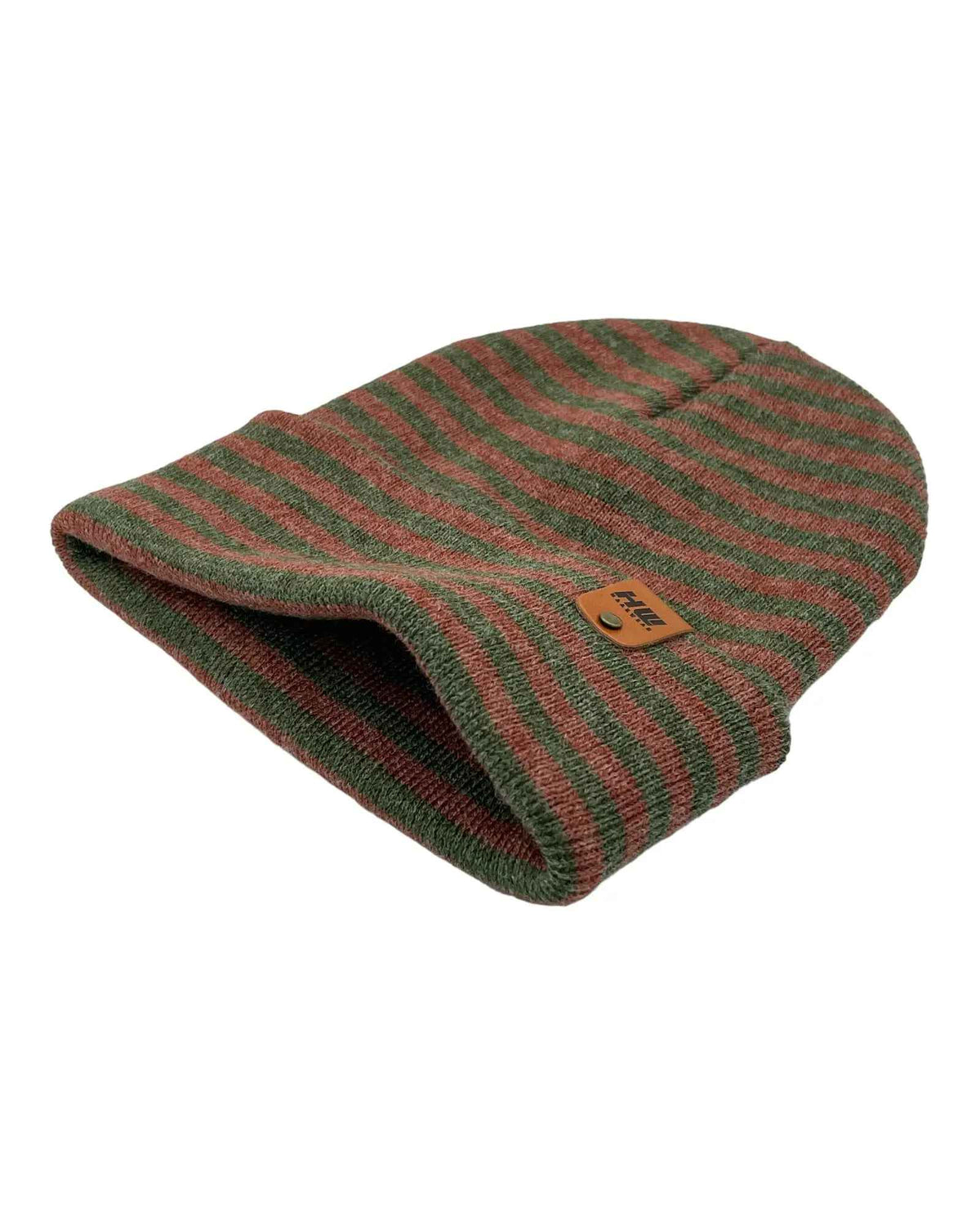 Classic RORO Cuffed Beanie Burgundy Green Hat HAAKWEAR