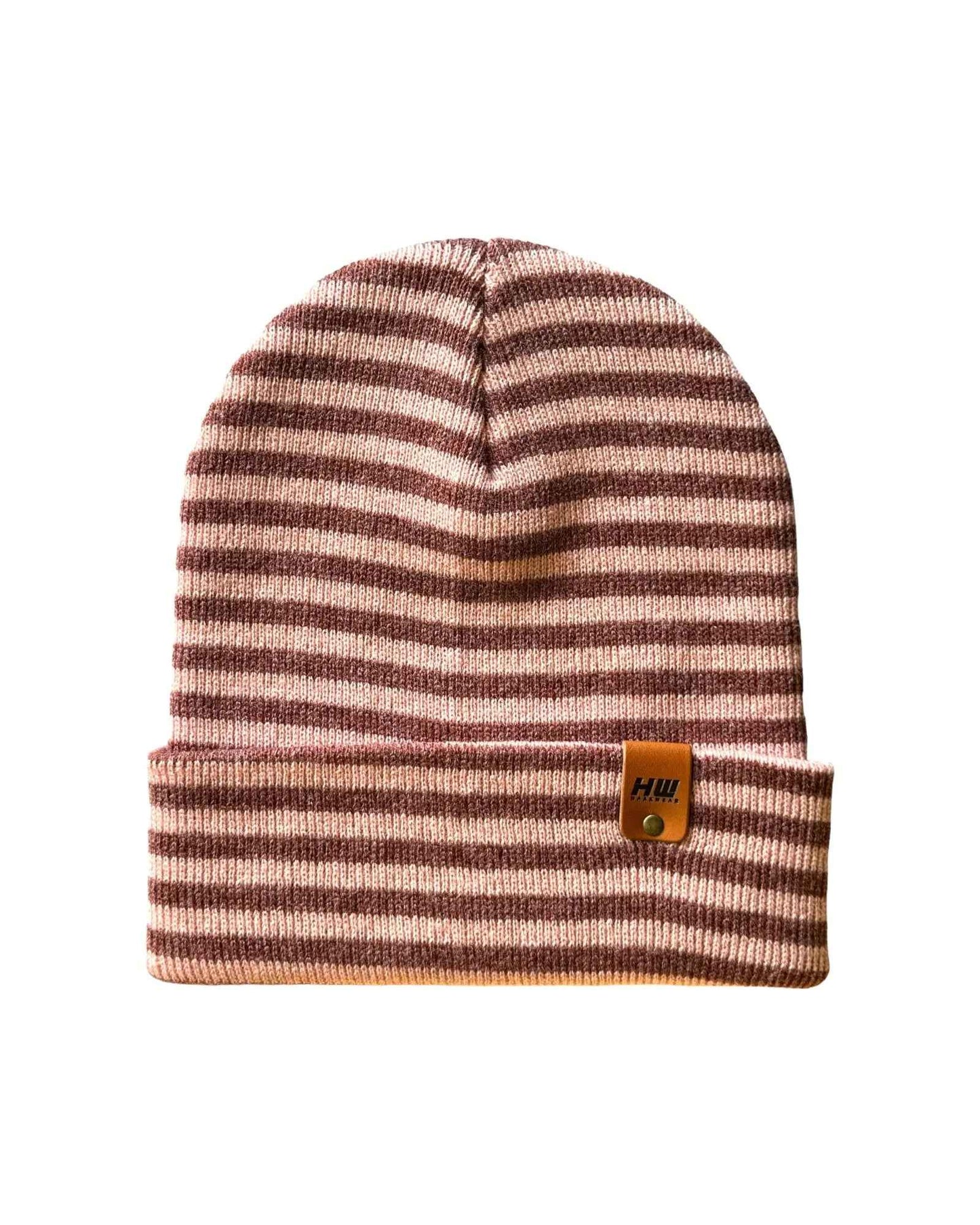 Classic Burgundy Pink Cuffed Beanie Hat HAAKWEAR