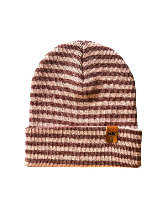 Classic Burgundy Pink Cuffed Beanie Hat HAAKWEAR