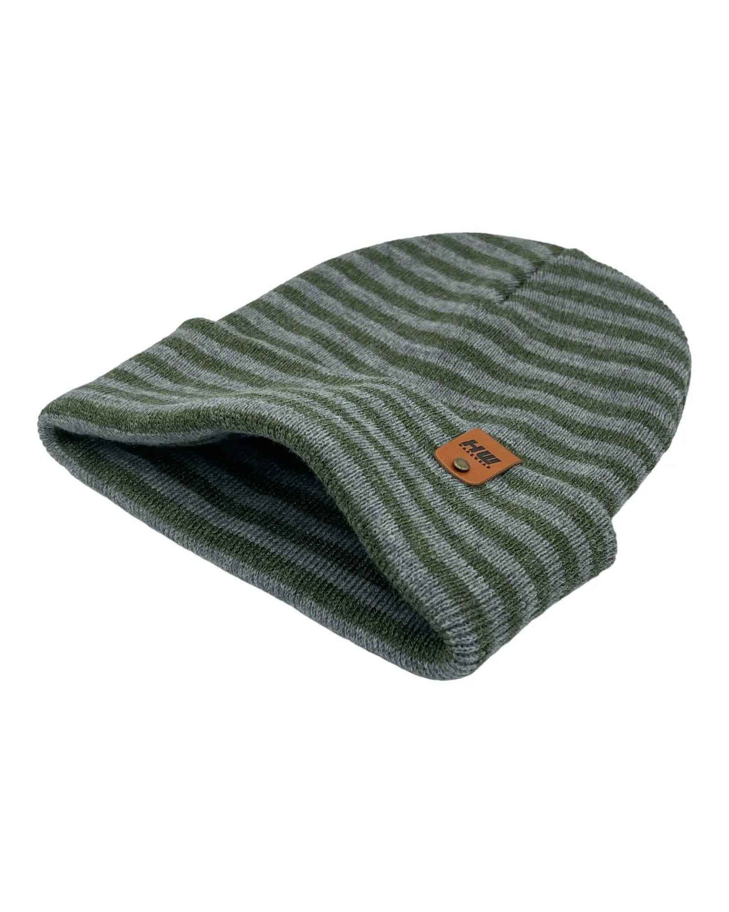 Classic RORO Cuffed Beanie Gray Green Hat HAAKWEAR