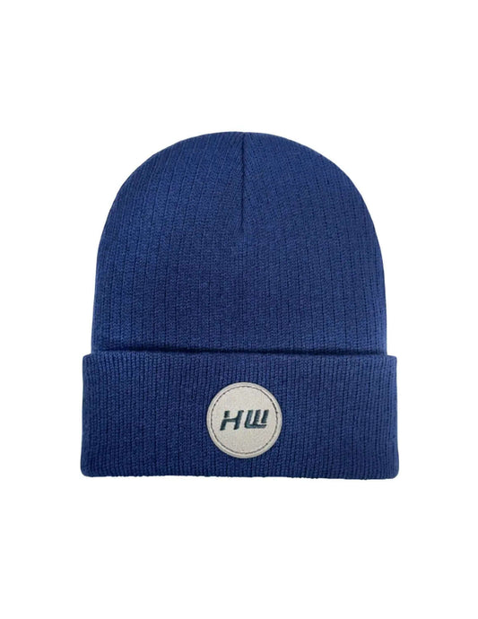 Cuffed Wide Ribbed Striped Beanie Hat HAAKWEAR Sapphire Blue