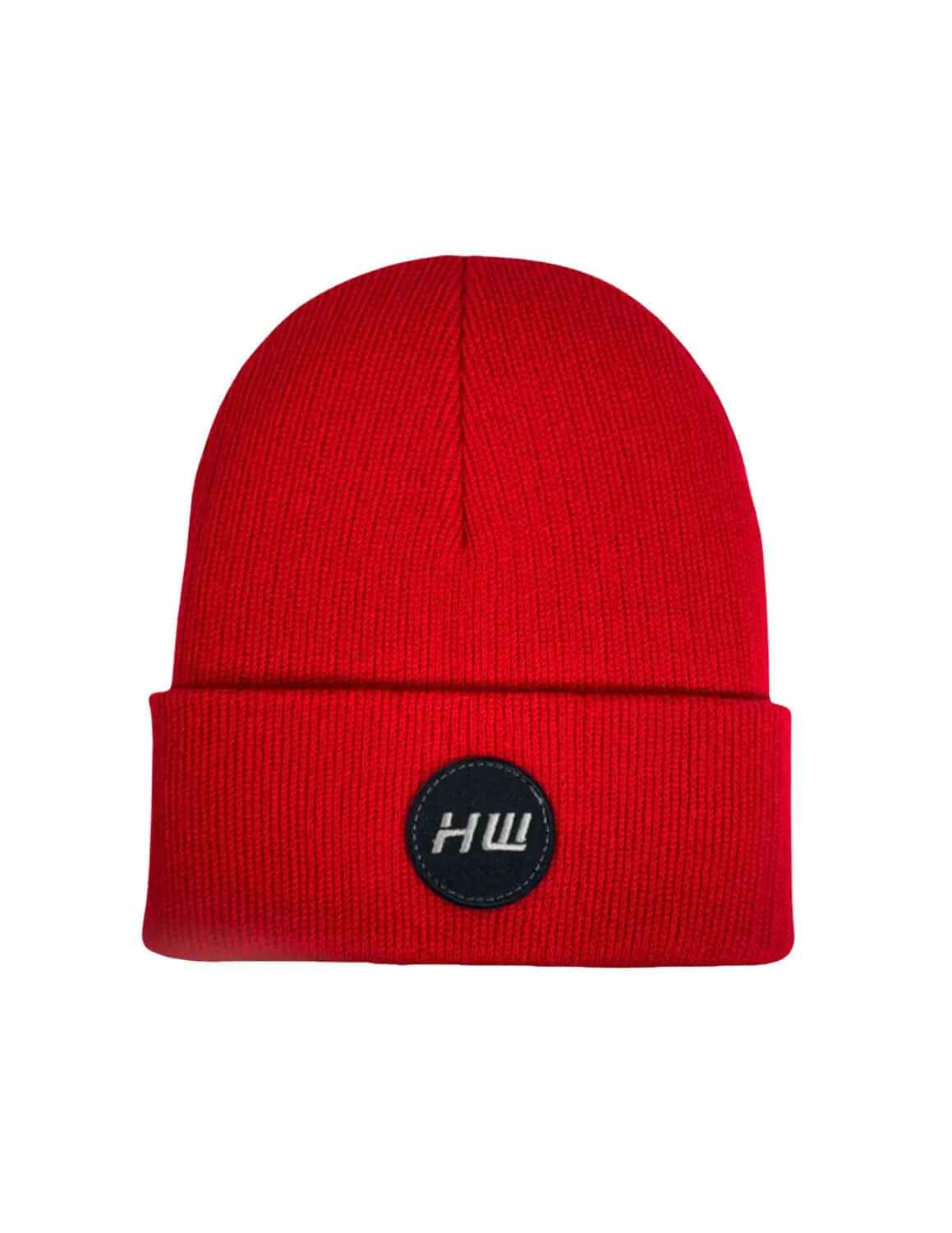 Cuffed Wide Ribbed Striped Beanie Scarlet Red Hat HAAKWEAR