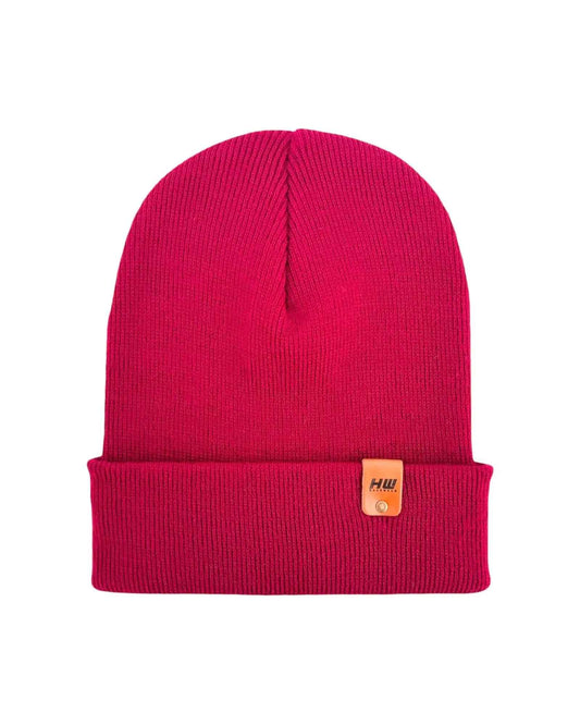 Burnt Maroon Knit Cuffed Classic Beanie Hat HAAKWEAR