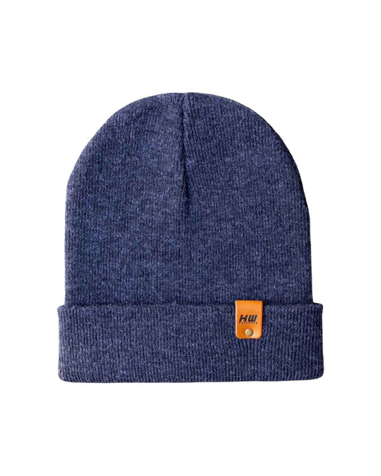 Denim Blue Cuffed Knit Beanie Hat HAAKWEAR