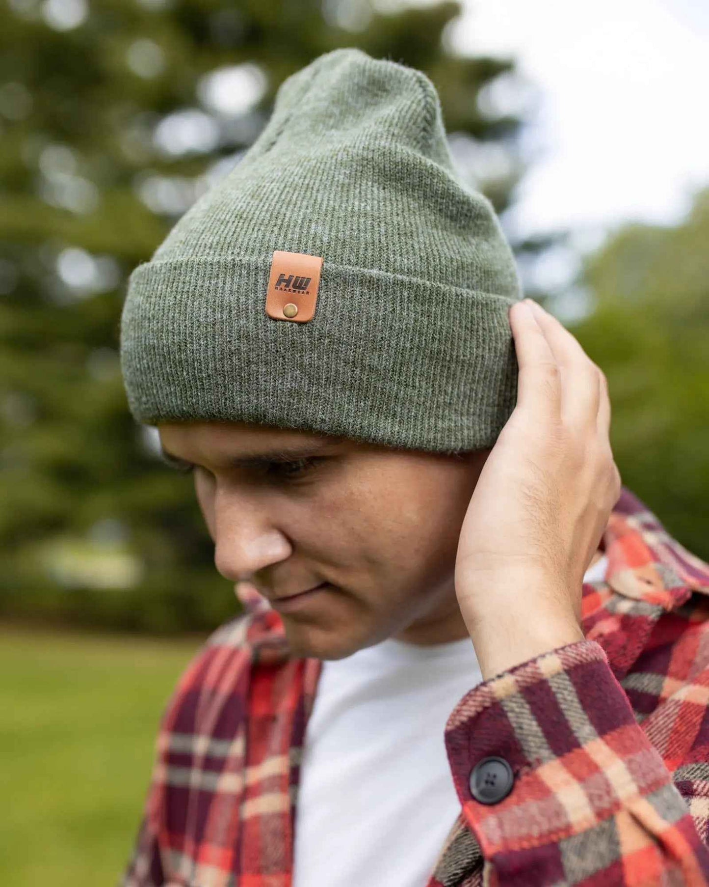 Knit Cuffed Forest Green Classic Beanie Hat HAAKWEAR