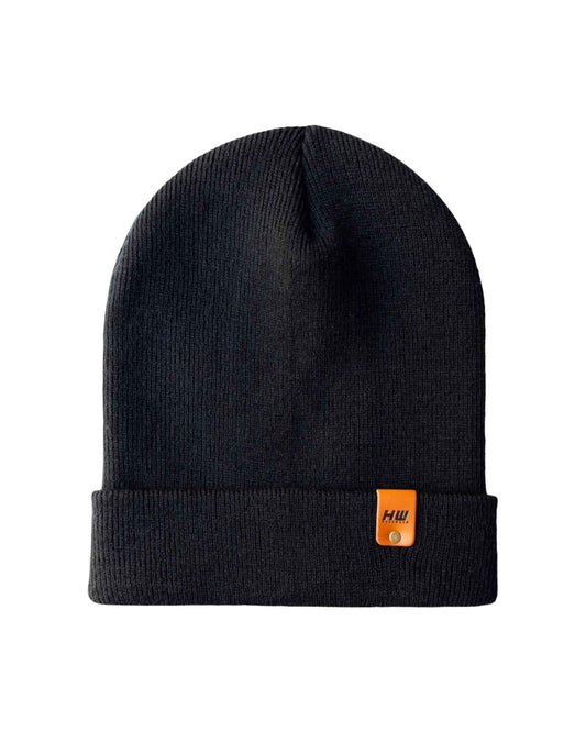 Midnight Black Classic Cuffed Beanie Hat HAAKWEAR