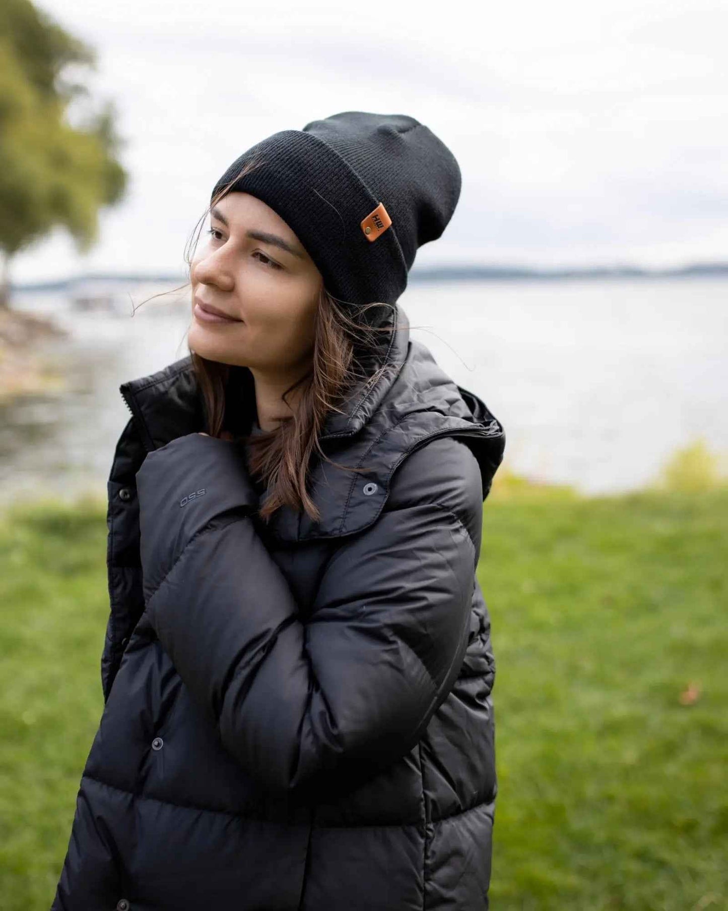 Midnight Black Classic Cuffed Beanie Hat HAAKWEAR