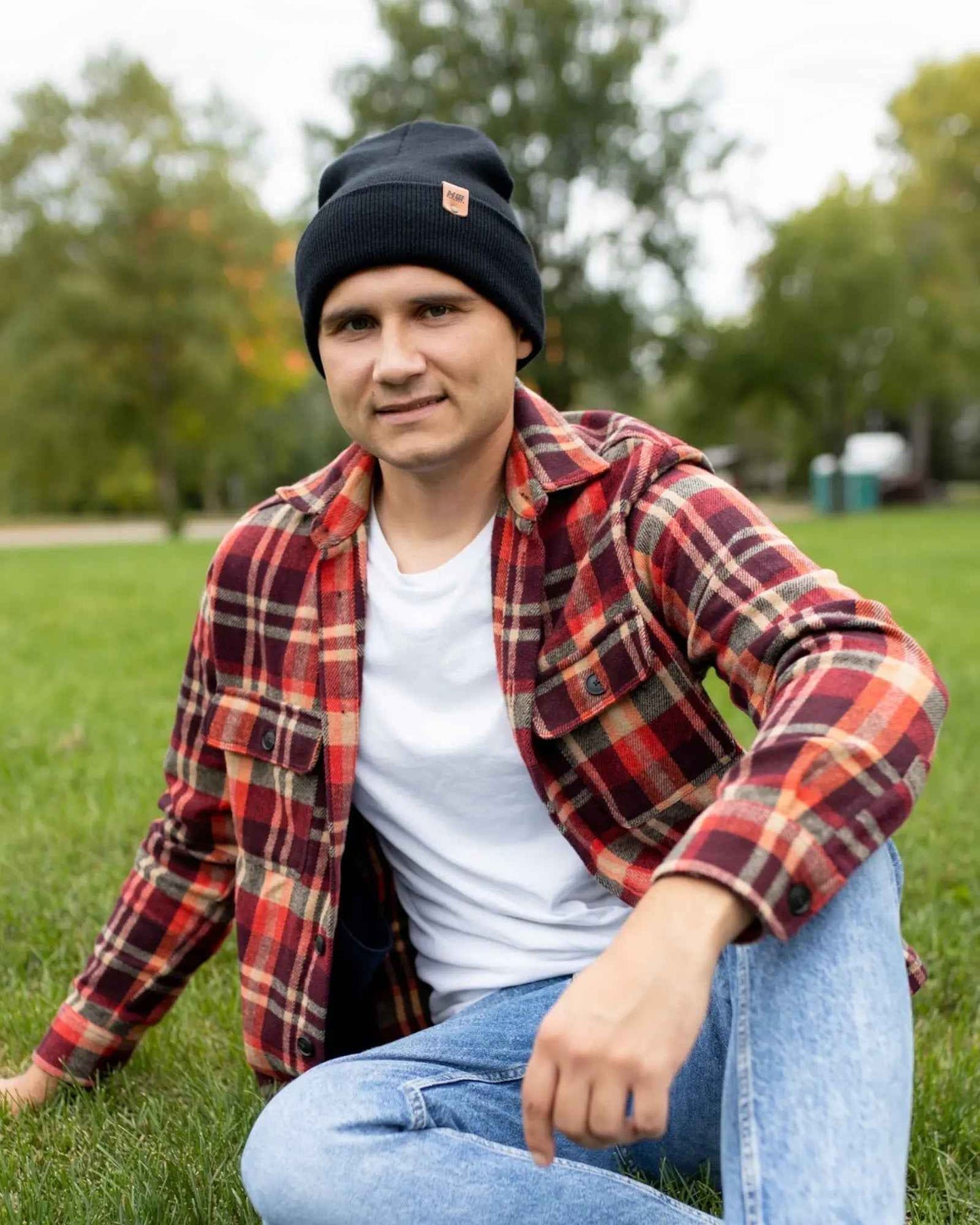 Midnight Black Classic Cuffed Beanie Hat HAAKWEAR