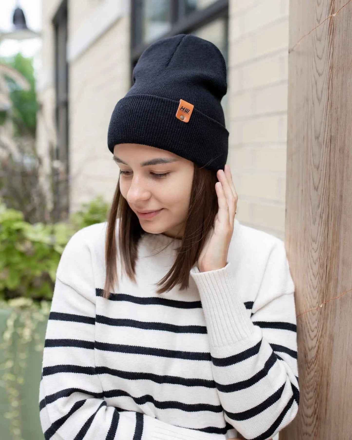 Midnight Black Classic Cuffed Beanie Hat HAAKWEAR