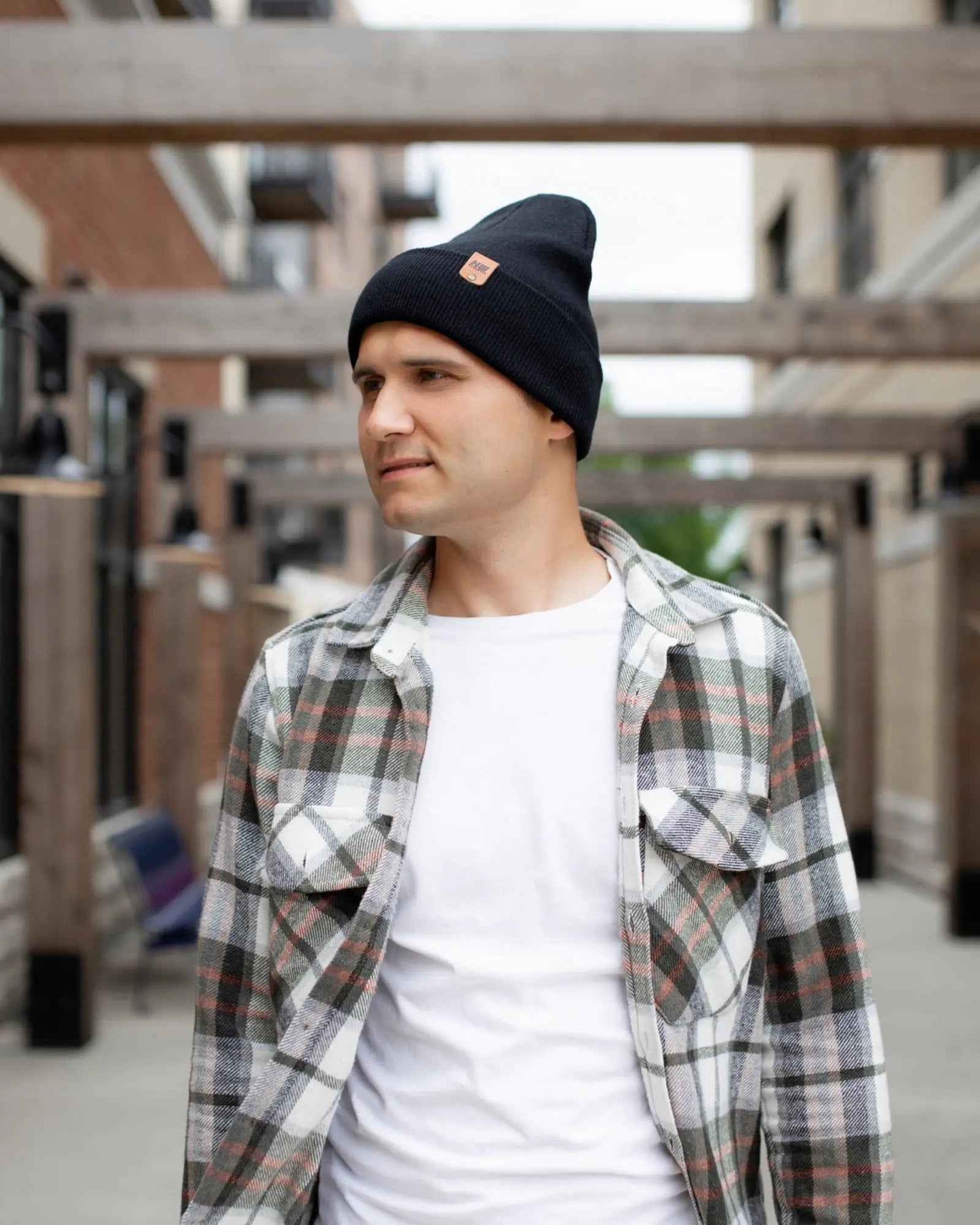 Midnight Black Classic Cuffed Beanie Hat HAAKWEAR