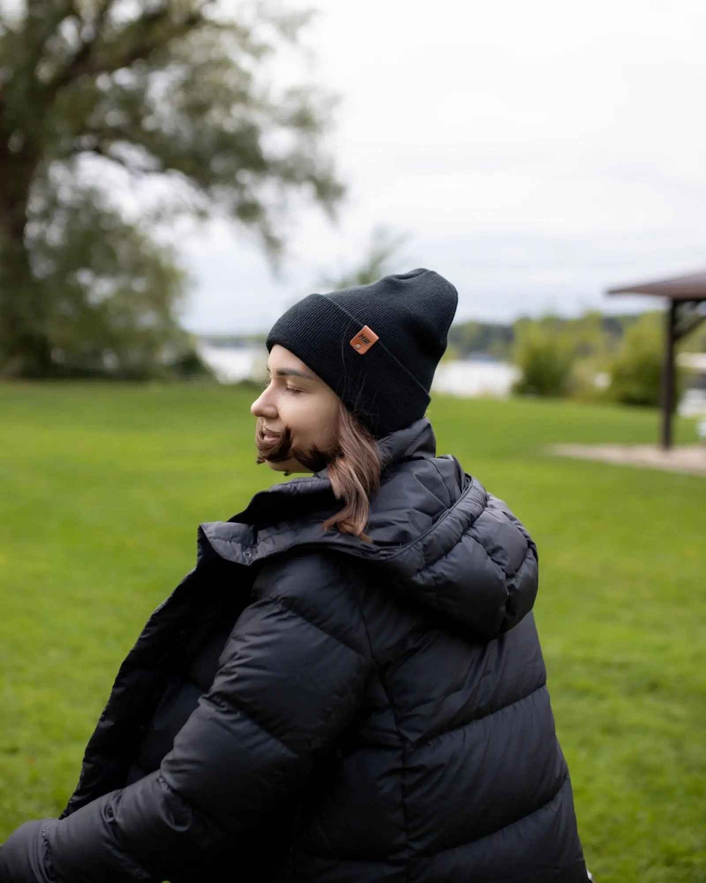 Midnight Black Classic Cuffed Beanie Hat HAAKWEAR
