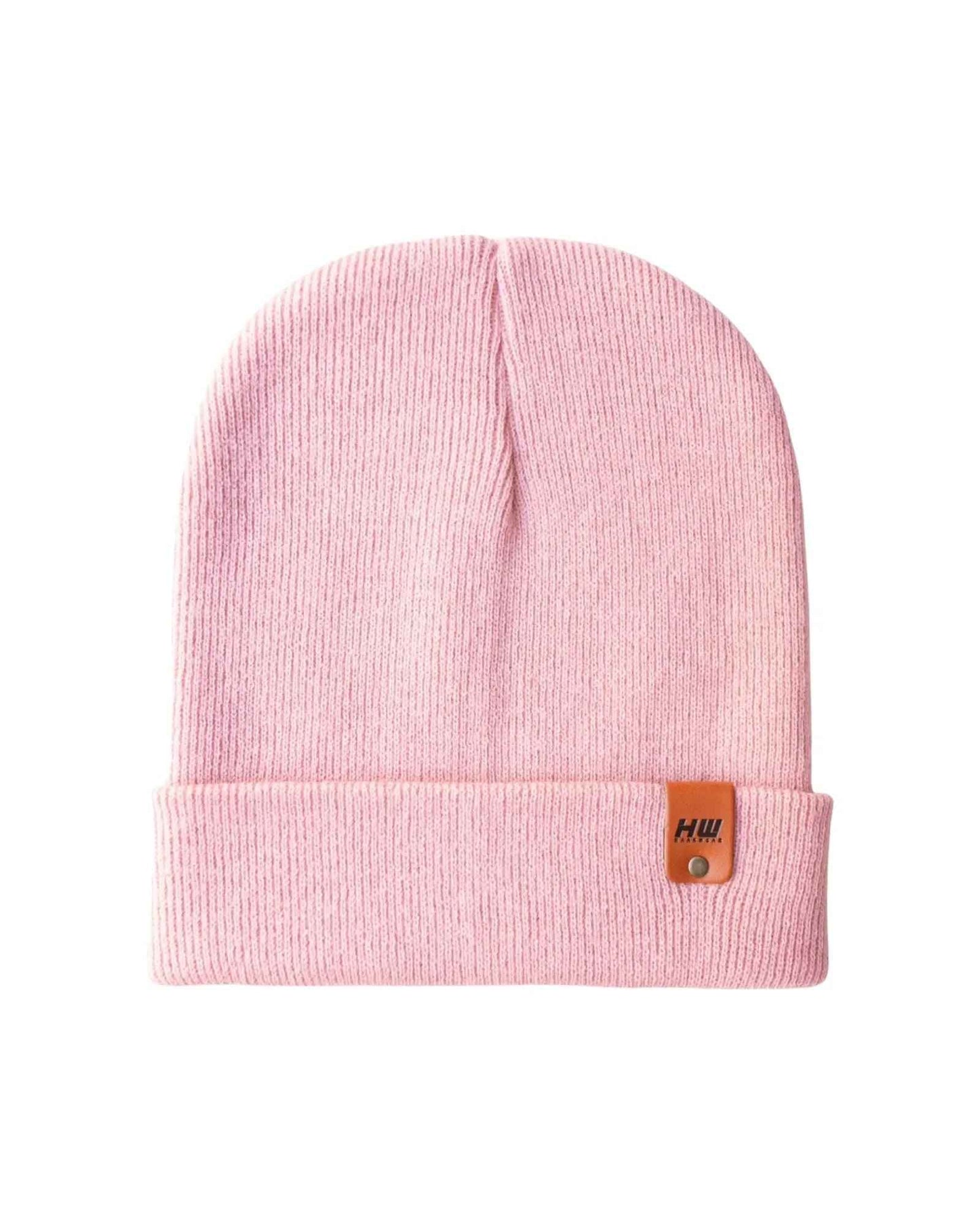 Pearl Pink Knit Cuffed Classic Beanie Hat HAAKWEAR