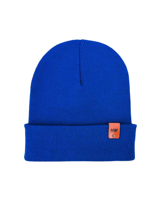 Knit Cuffed Sapphire Blue Beanie Hat HAAKWEAR Made in USA