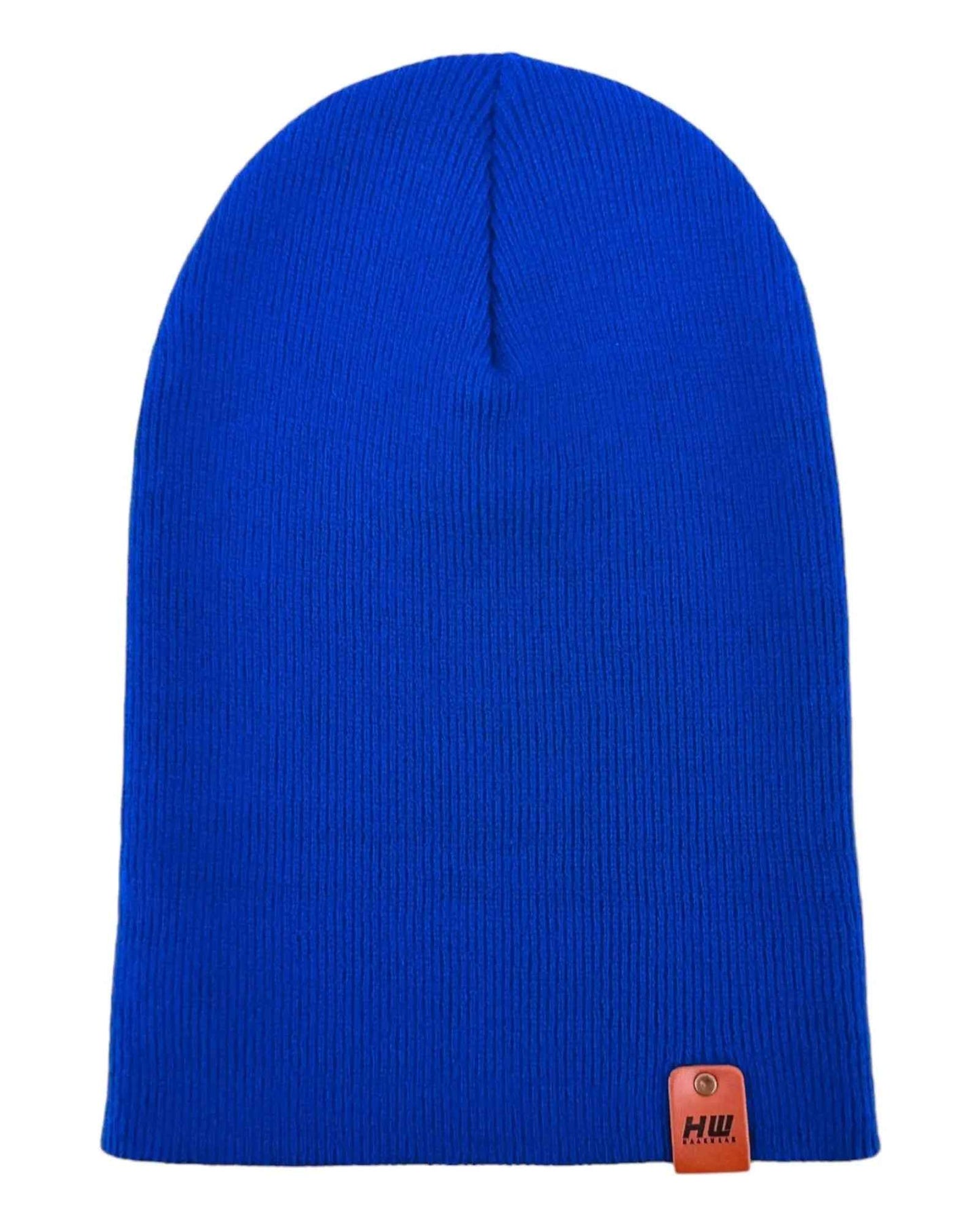 Knit Cuffed Sapphire Blue Beanie Hat HAAKWEAR Made in USA