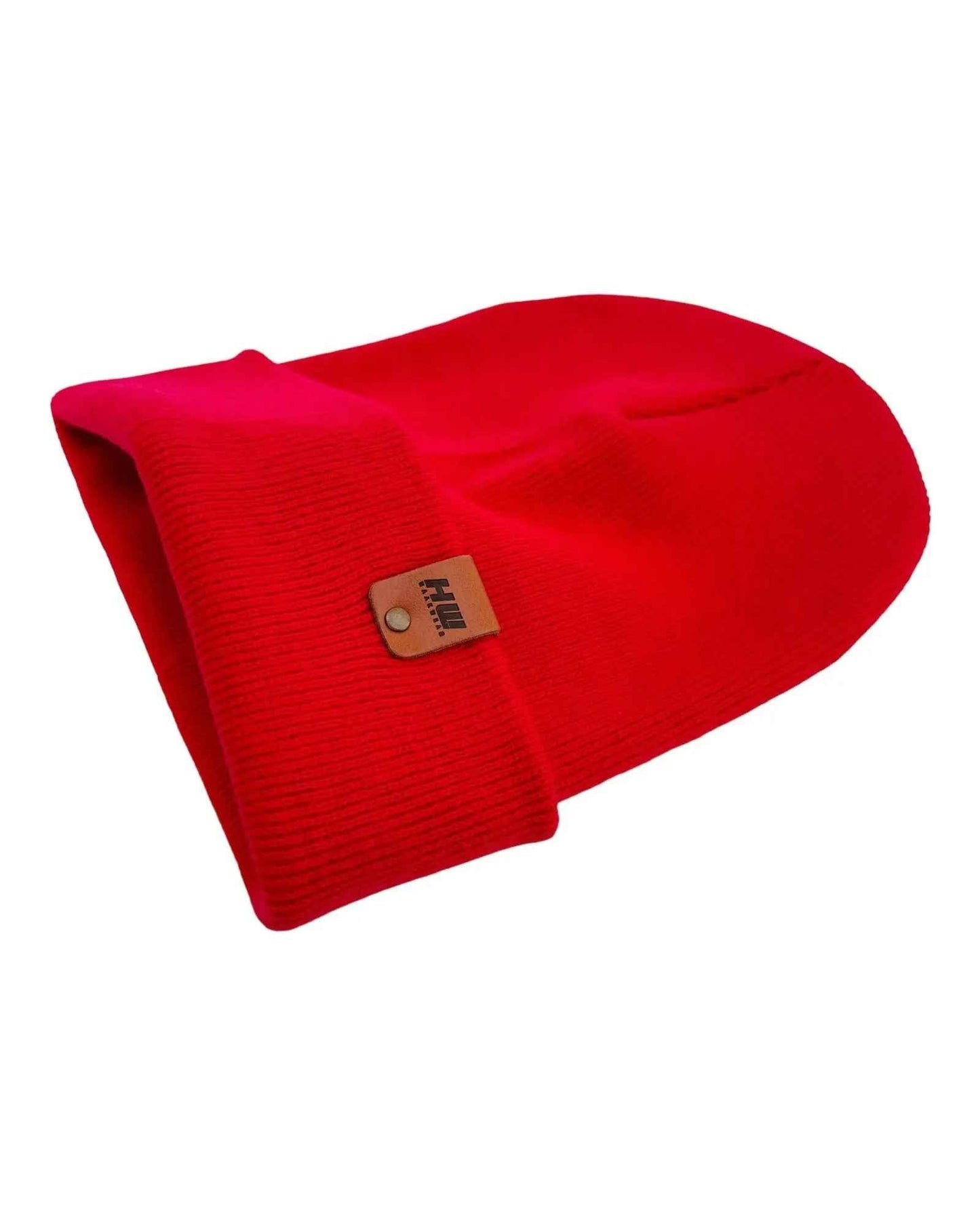 Knit Cuffed Scarlet Red Beanie Hat HAAKWEAR