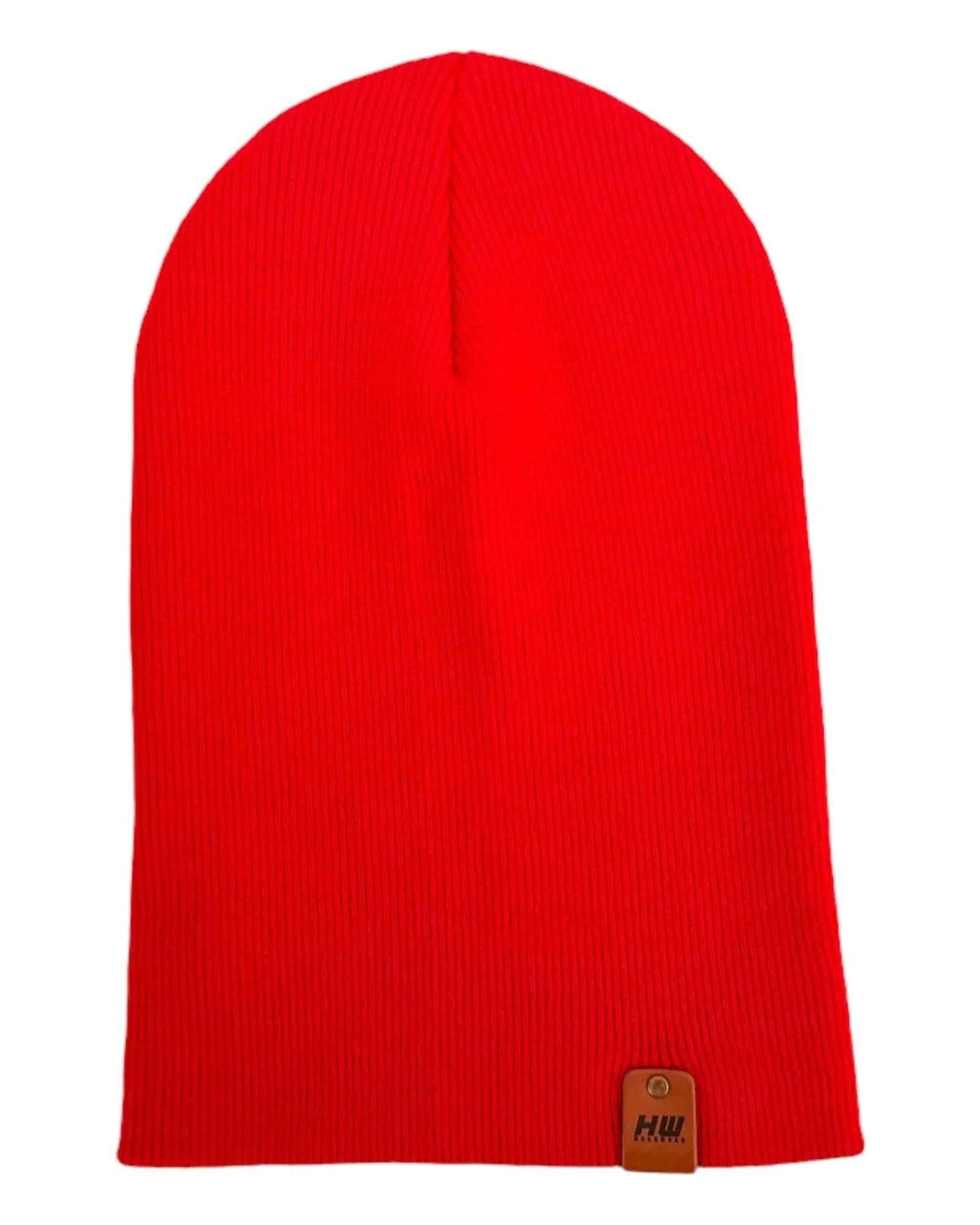 Knit Cuffed Scarlet Red Beanie Hat HAAKWEAR