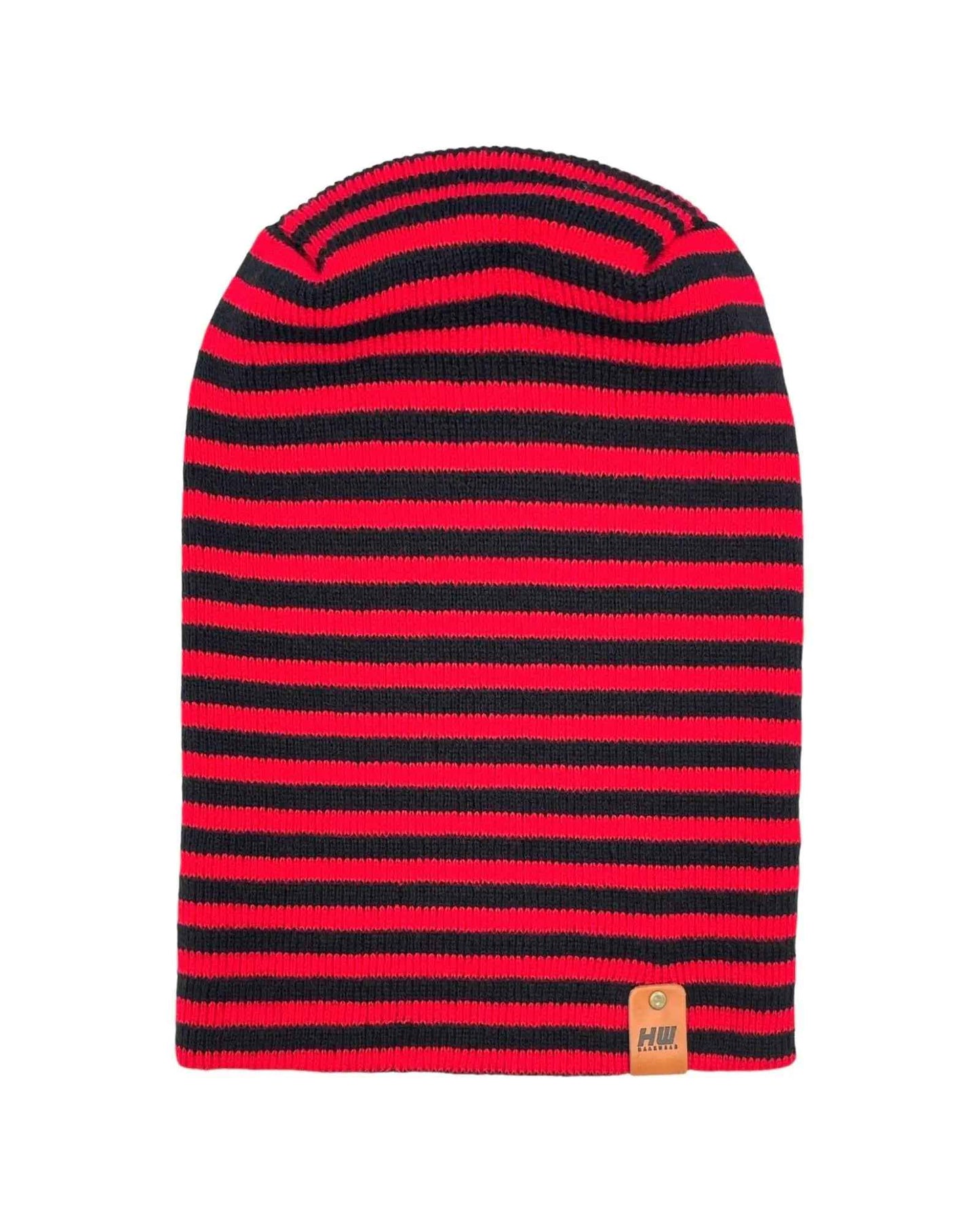 H Stitch RORO Cuffed Beanie Black Red Headwear HAAKWEAR