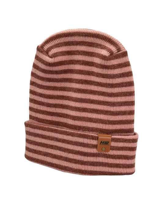 H Stitch RORO Cuffed Beanie Burgundy Pink Headwear HAAKWEAR