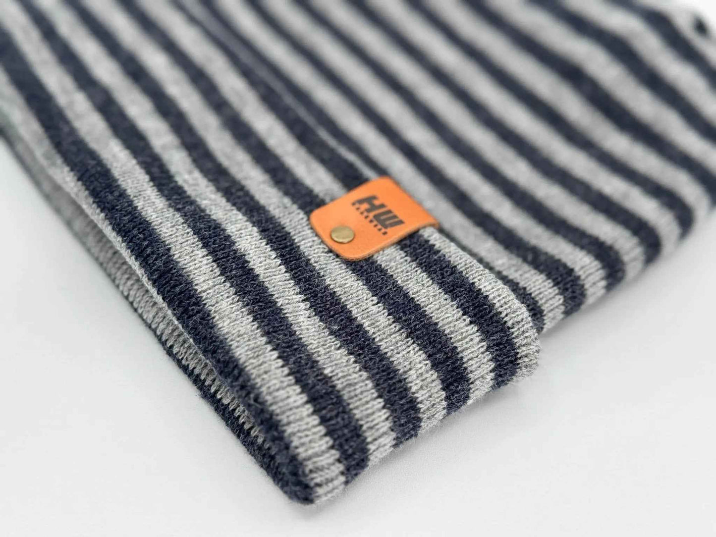 H Stitch RORO Cuffed Beanie Gray Denim Beanie HAAKWEAR