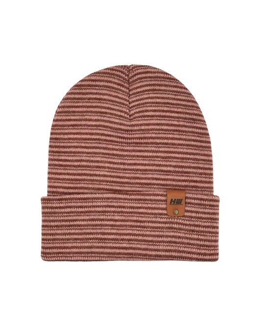Traditional Contrast Cuffed Beanie Burgundy Pink Hat HAAKWEAR