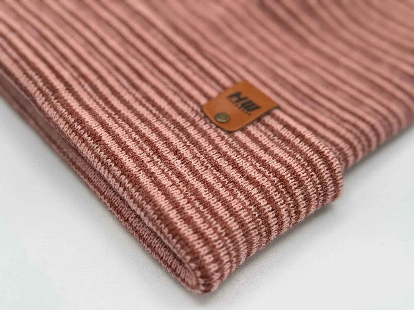 Traditional Contrast Cuffed Beanie Burgundy Pink Hat HAAKWEAR