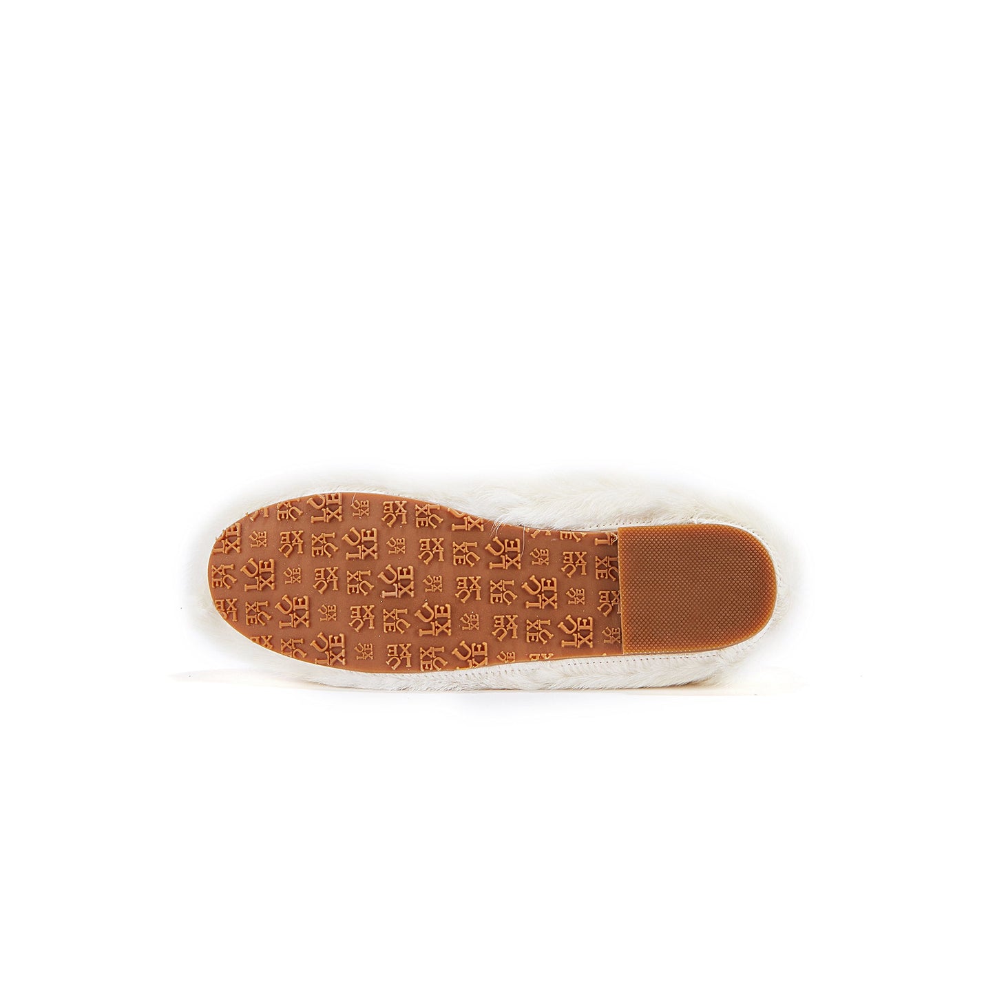 Harry Slipper Pale Moccasin Style Slipper with Goat Fur