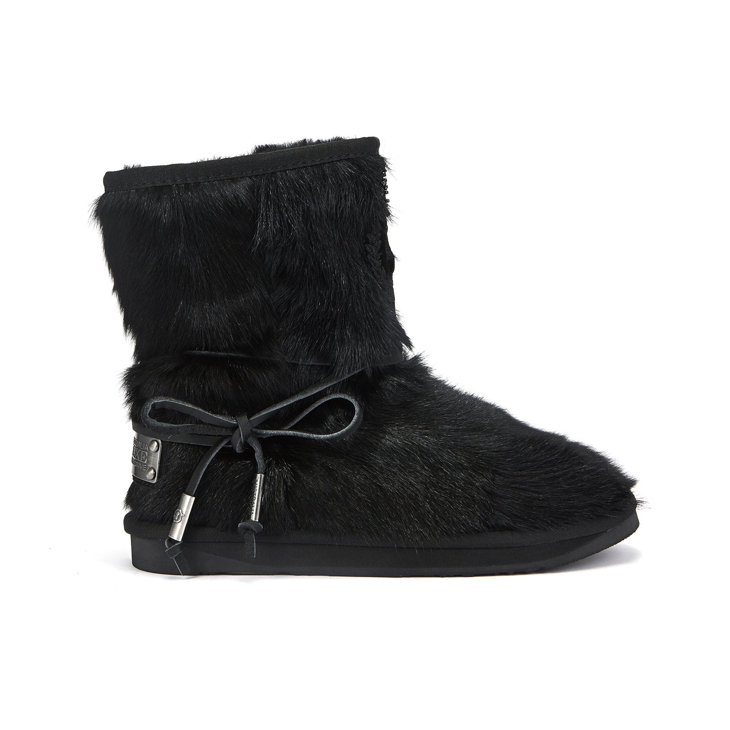 HERITAGE Short Goat Fur Boot Black Luxe