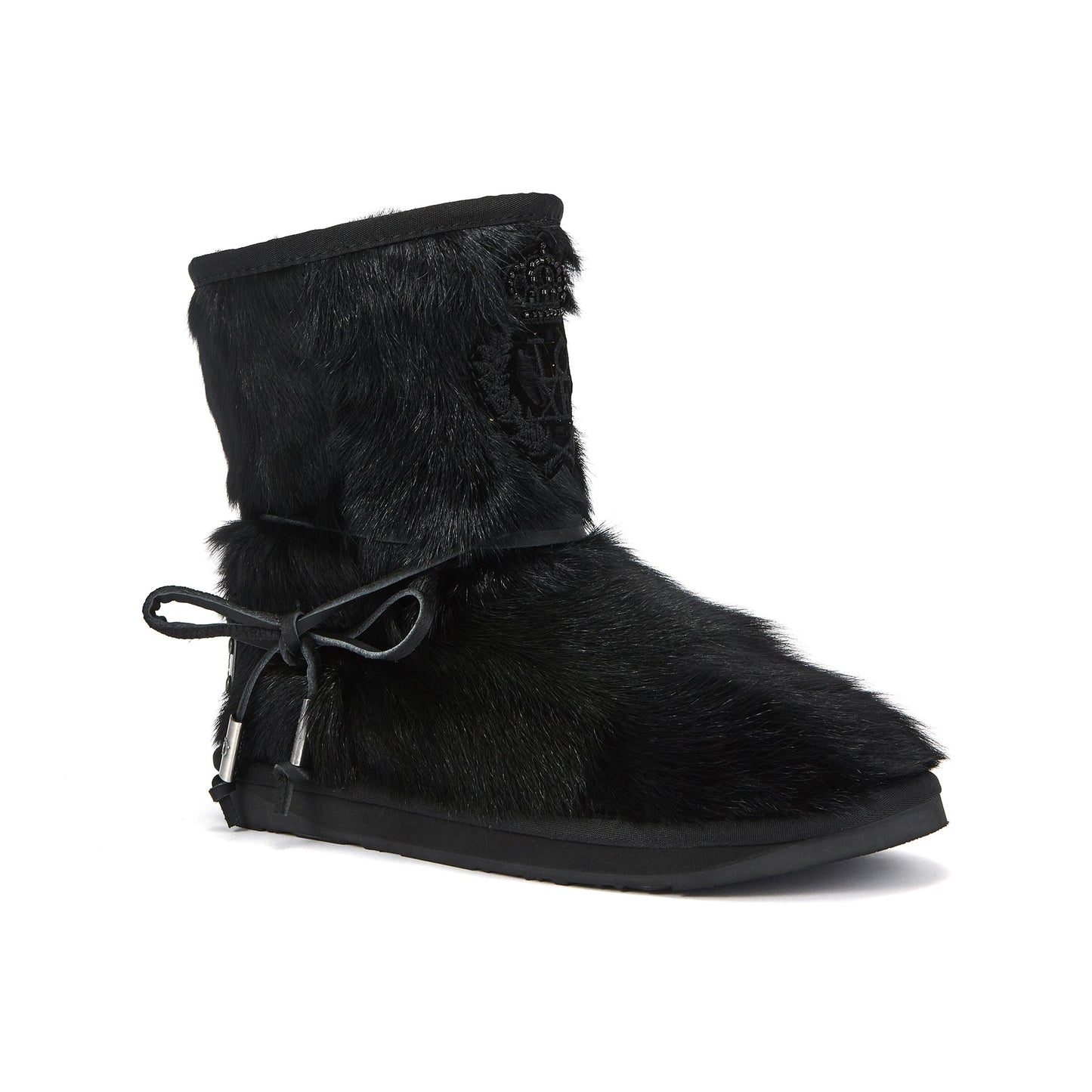 HERITAGE Short Goat Fur Boot Black Luxe