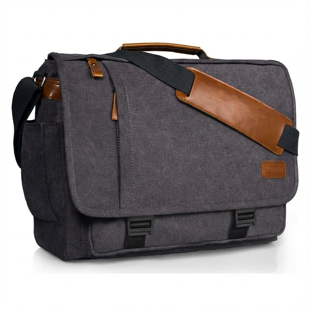 Canvas Water-Resistant 18.5' Laptop Messenger Bag FR Fashion Co.