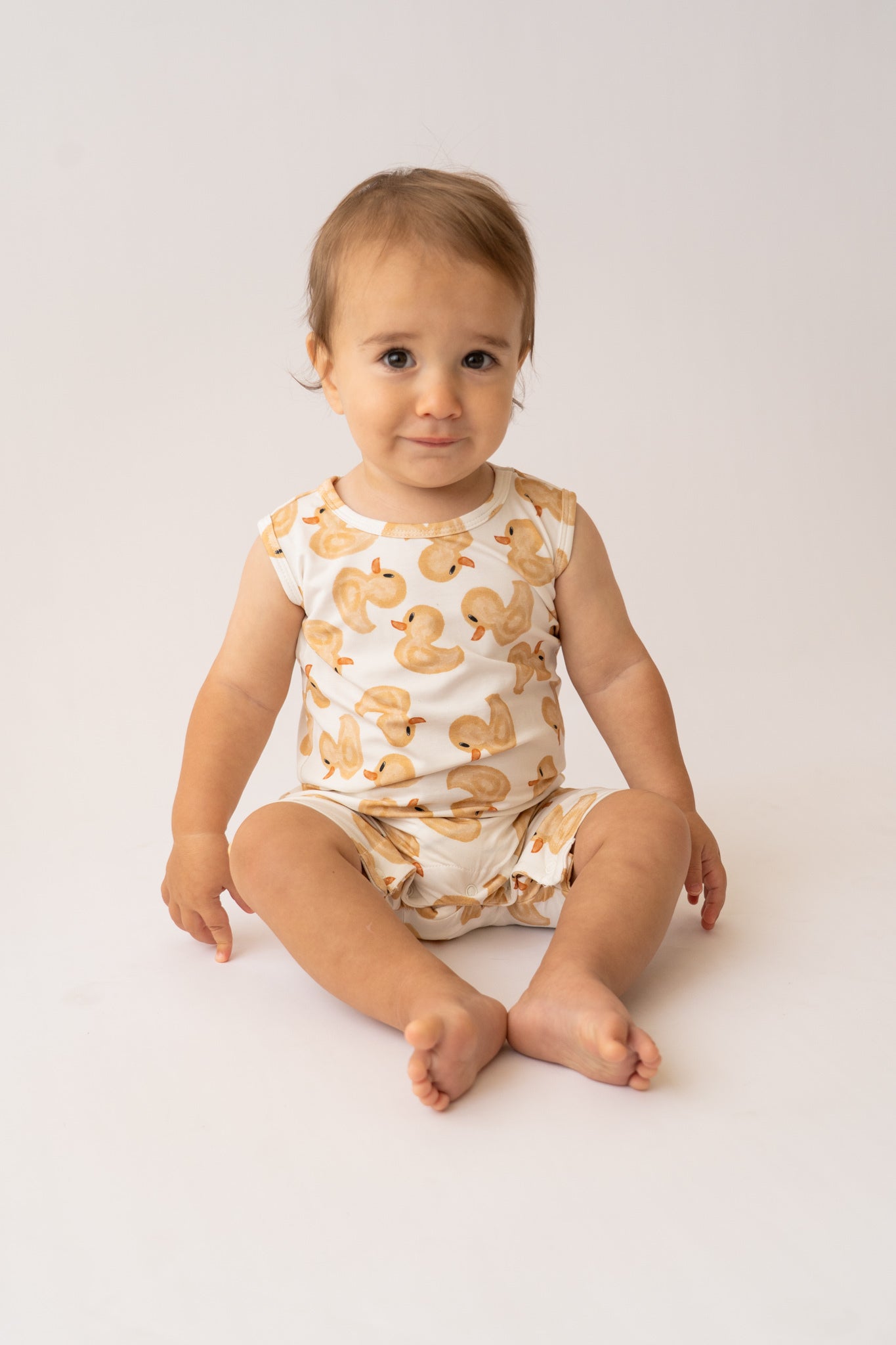 Shorty Tank Romper Soft Sleeveless Boys and Girls Ducky