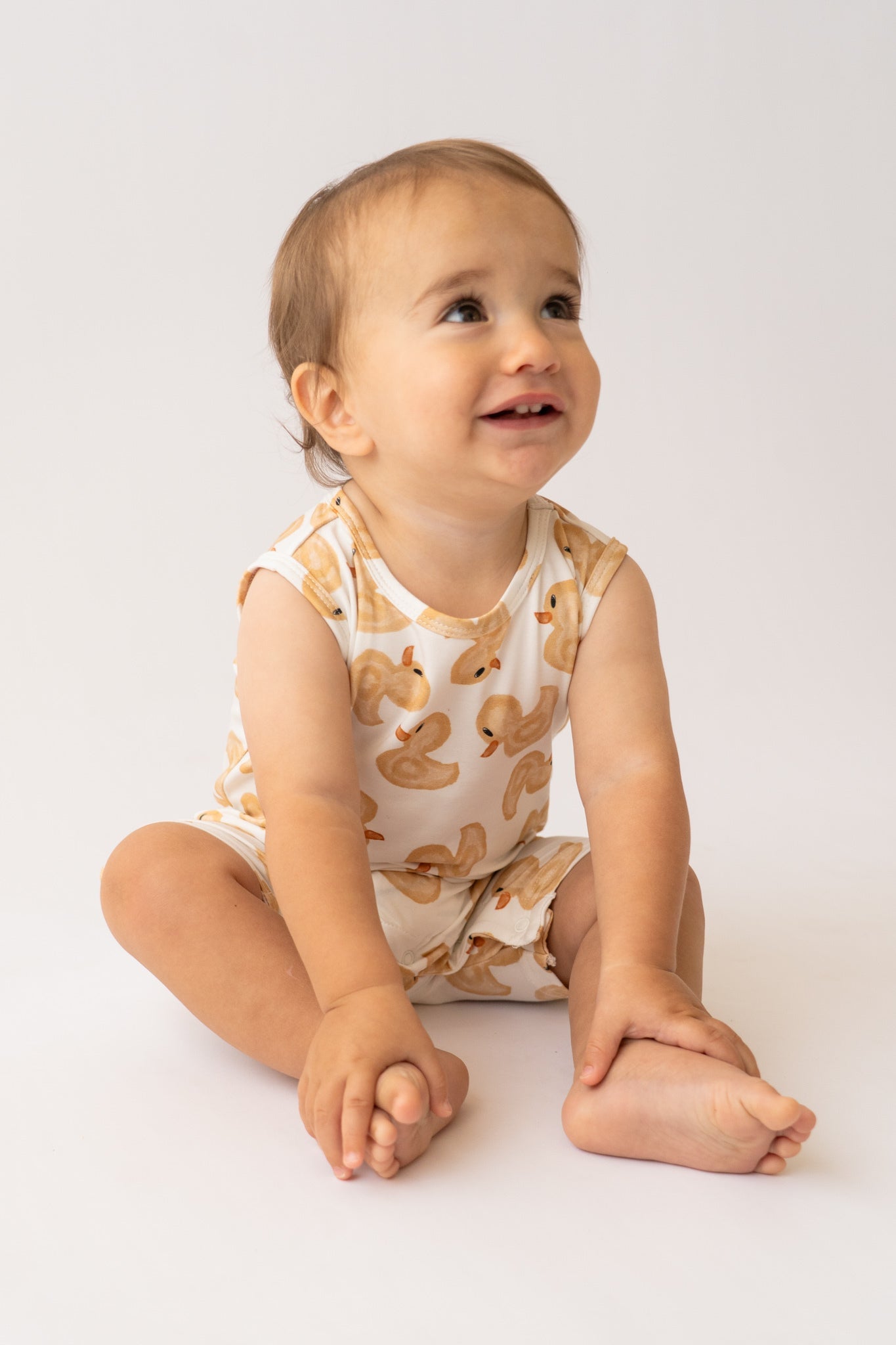 Shorty Tank Romper Soft Sleeveless Boys and Girls Ducky