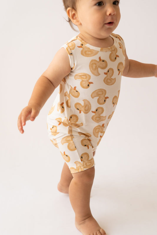 Shorty Tank Romper Soft Sleeveless Boys and Girls Ducky