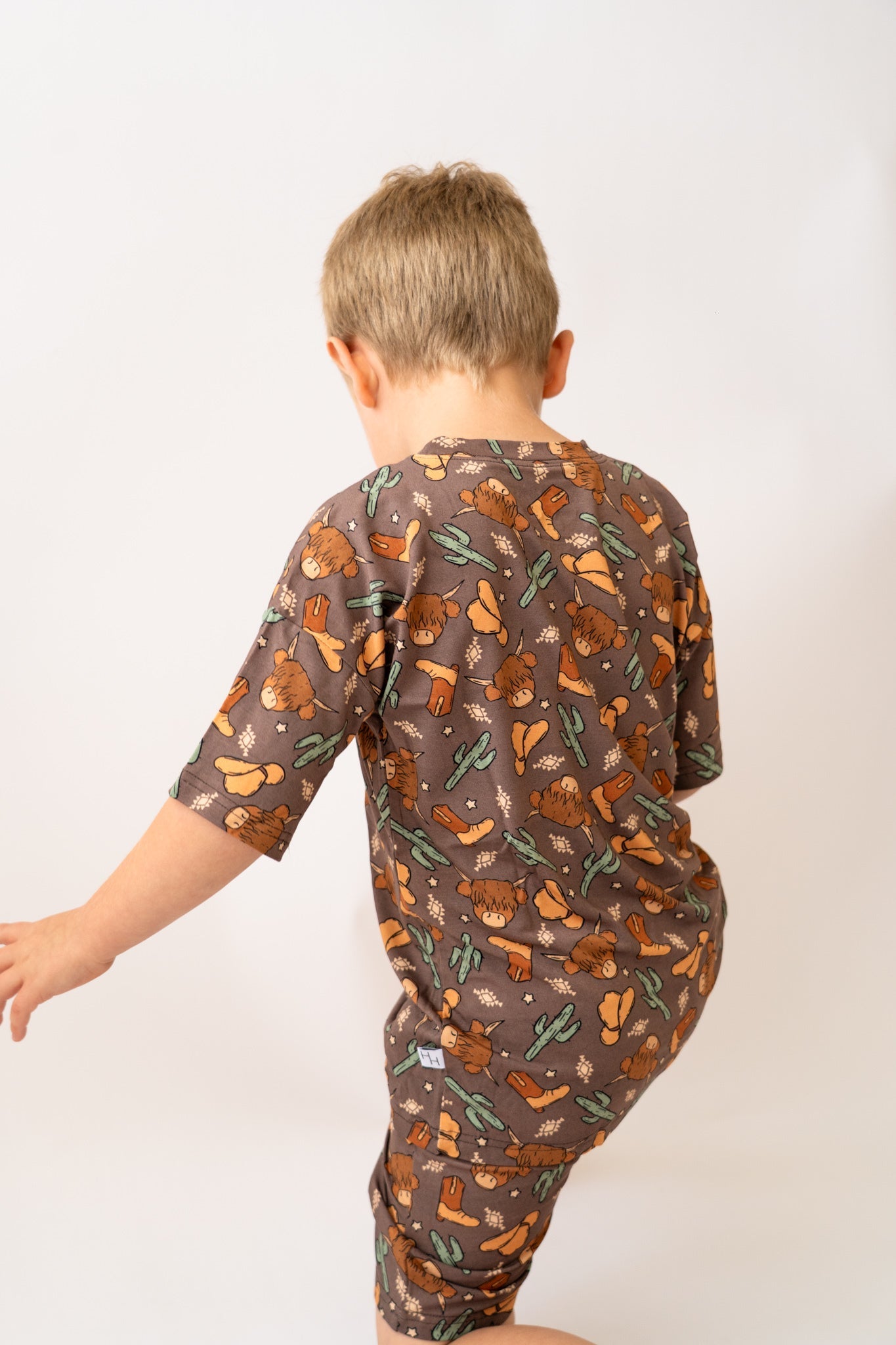 Highland Cow Boys Casual Set Bamboo Lounge Two-Piece House of Henry