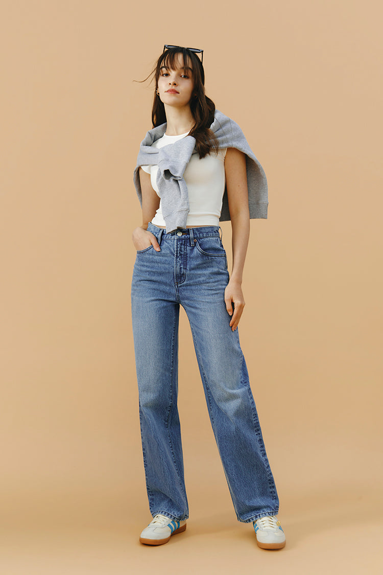 Brooklyn High Rise Full Length Straight Jeans Hey Joanie