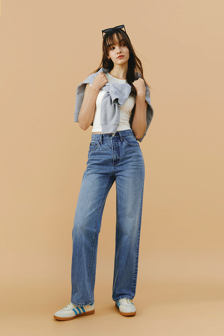 Brooklyn High Rise Full Length Straight Jeans Hey Joanie