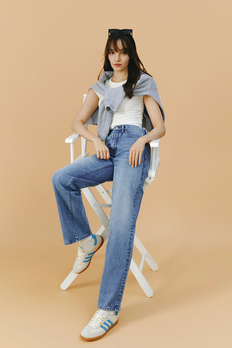 Brooklyn High Rise Full Length Straight Jeans Hey Joanie