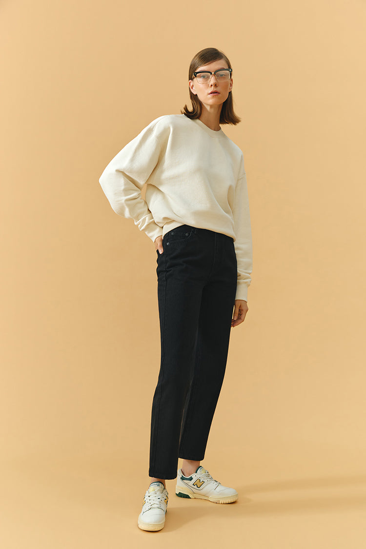 Chelsea High Rise Straight Crop Jeans Heavyweight Denim HJ005