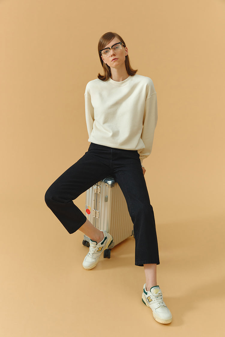 Chelsea High Rise Straight Crop Jeans Heavyweight Denim HJ005