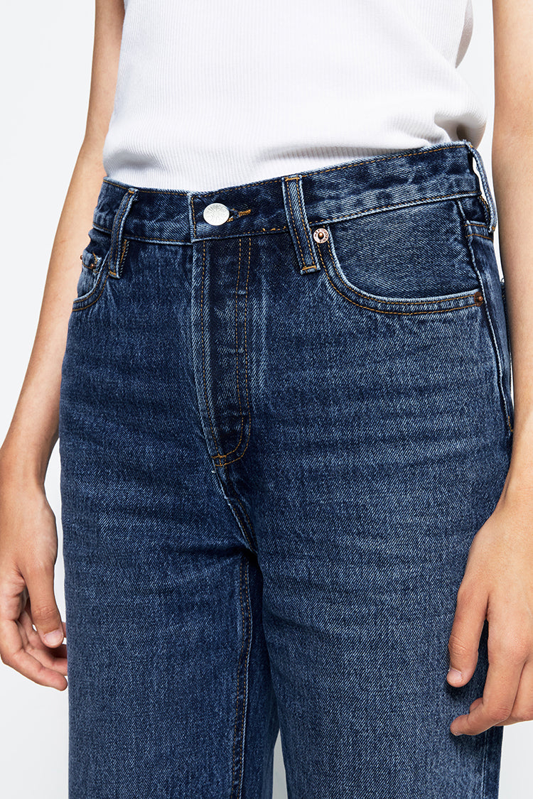 High Rise Straight Ankle Jeans Mid-weight Denim Manhattan HJ160