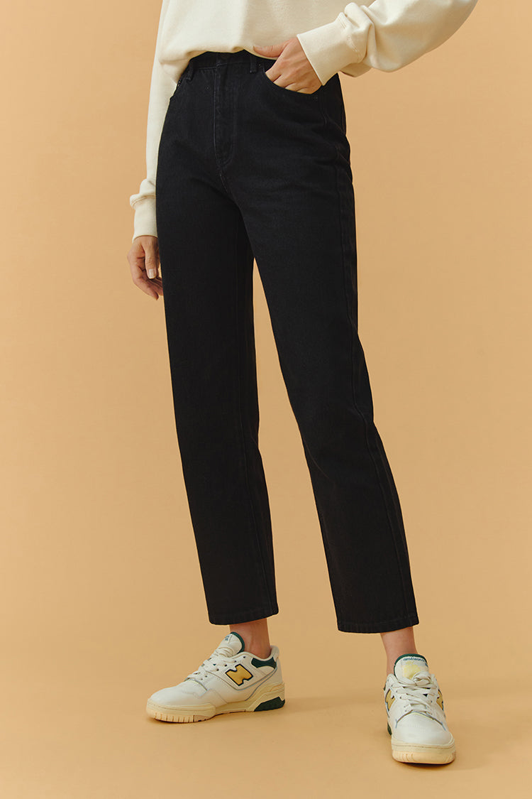 Chelsea High Rise Straight Crop Jeans Heavyweight Denim HJ005