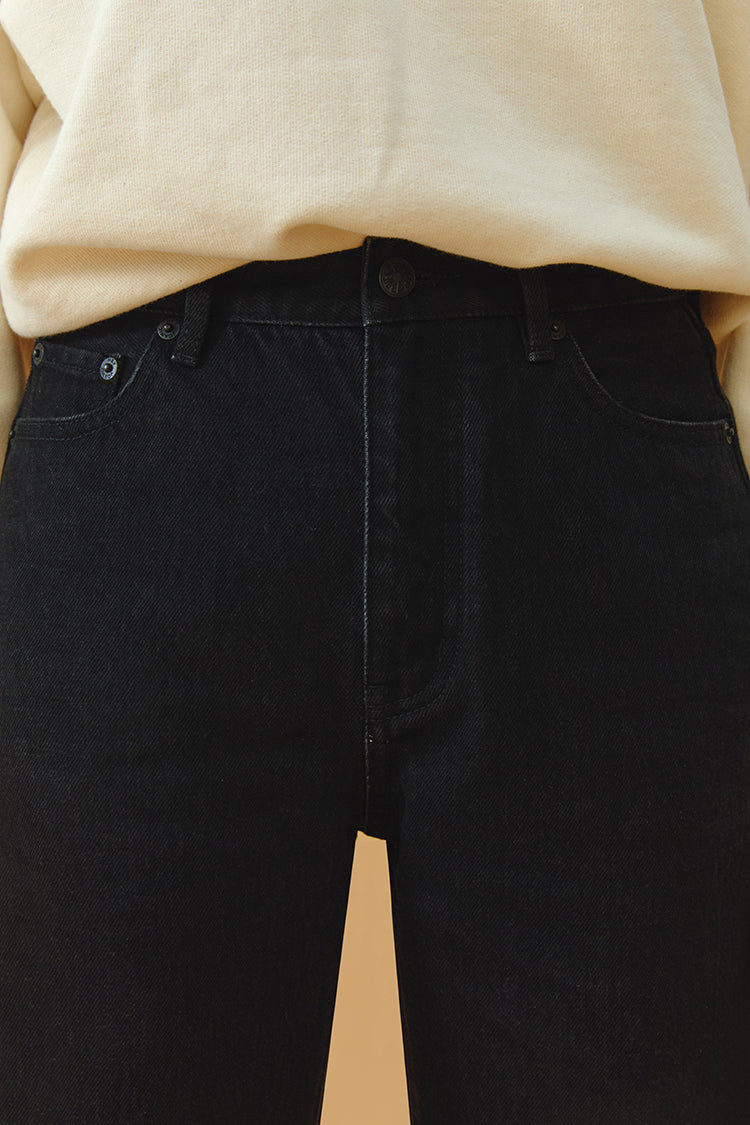 Chelsea High Rise Straight Crop Jeans Heavyweight Denim HJ005