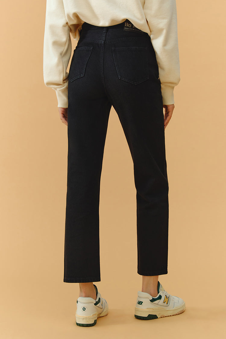 Chelsea High Rise Straight Crop Jeans Heavyweight Denim HJ005
