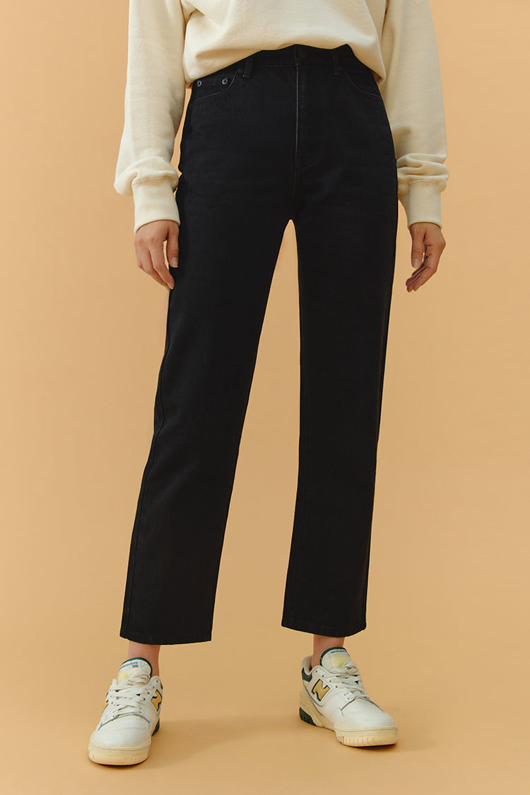 Chelsea High Rise Straight Crop Jeans Heavyweight Denim HJ005