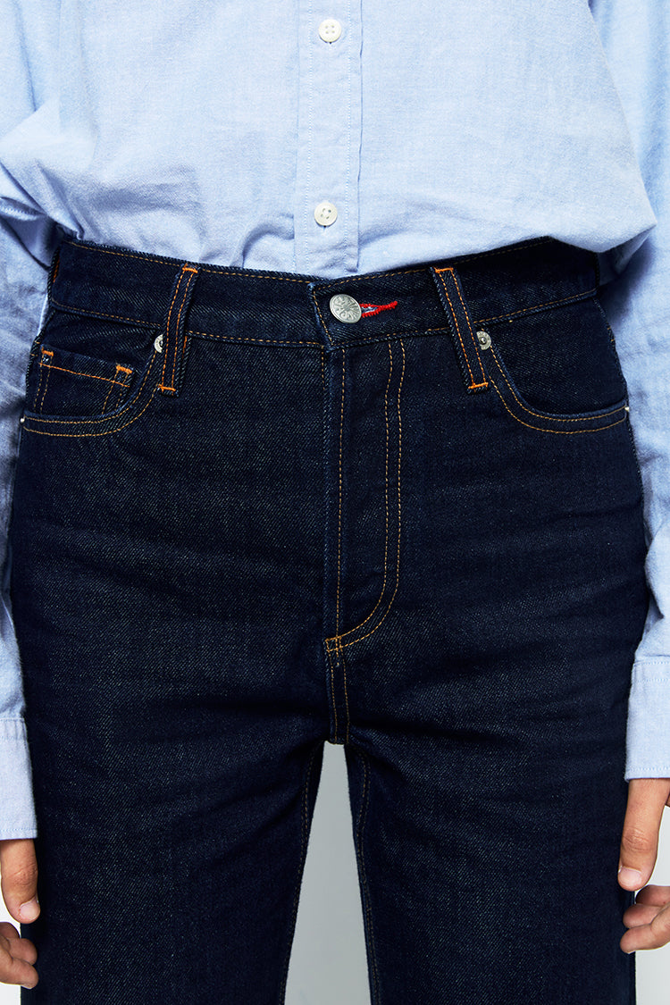 High Rise Straight Ankle Jeans Mid-weight Denim Manhattan HJ160