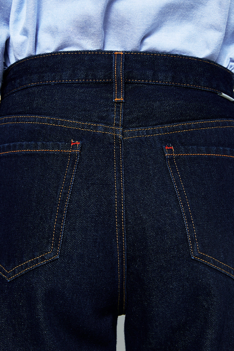 High Rise Straight Ankle Jeans Mid-weight Denim Manhattan HJ160