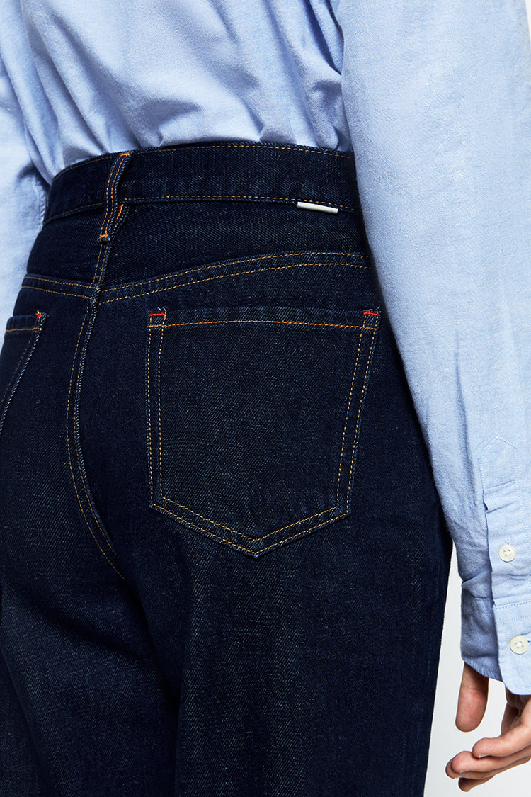 High Rise Straight Ankle Jeans Mid-weight Denim Manhattan HJ160