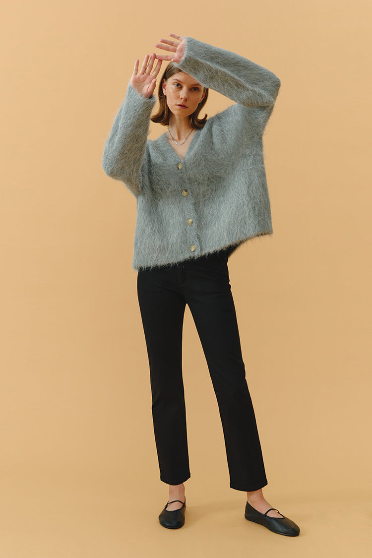 High Rise Straight Crop Jeans Two Shots HJ013