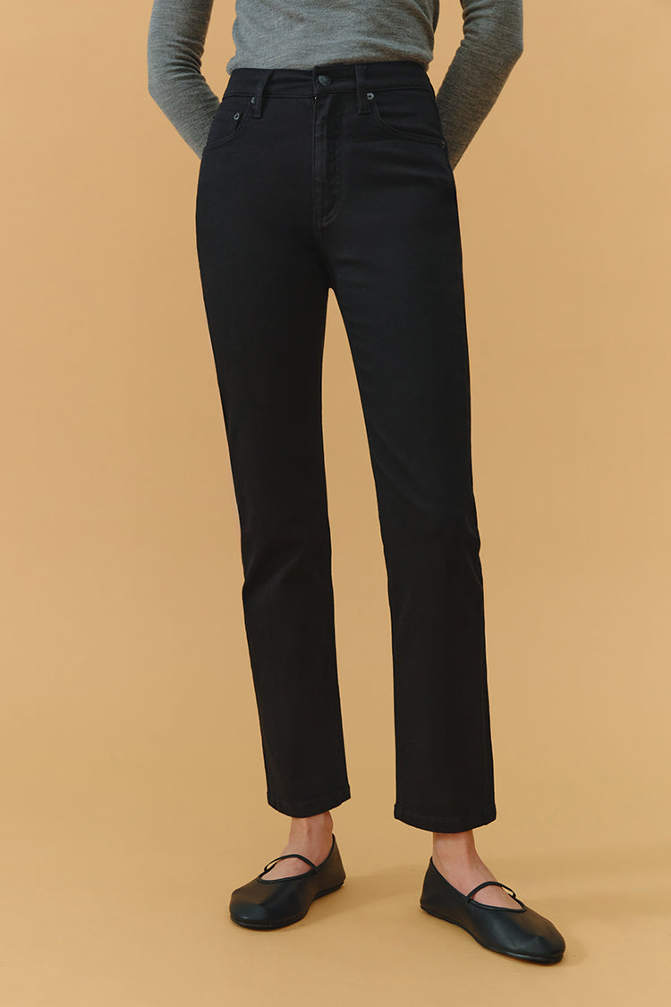 High Rise Straight Crop Jeans Two Shots HJ013
