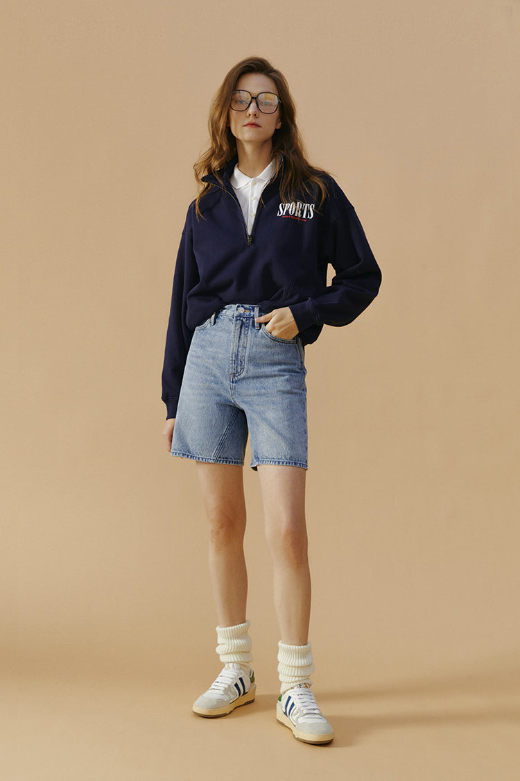 High Rise Mid-weight Denim Shorts Angeles HJ030