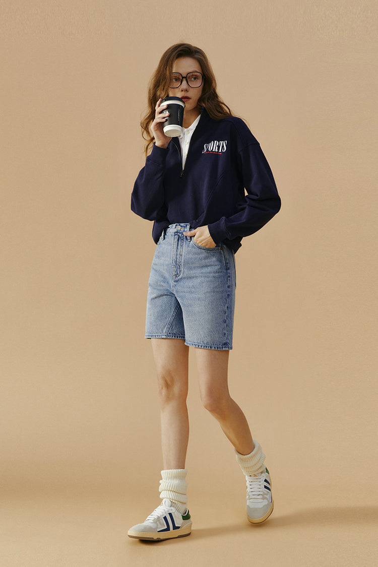 High Rise Mid-weight Denim Shorts Angeles HJ030